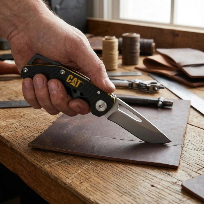 Cat Da980010 Kemer Askı Kancalı Katlanabilir 12cm Paslanmaz Çelik Kamp Çakısı