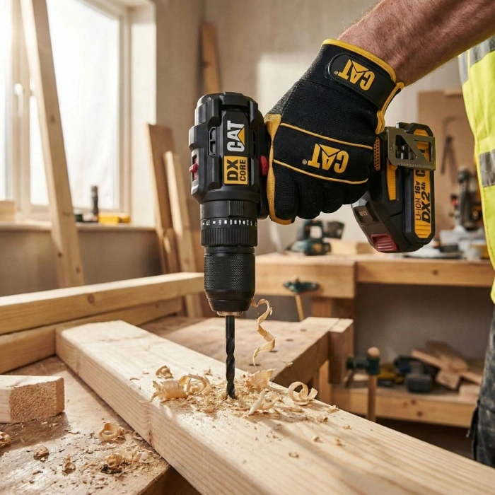 Cat Dx1010.1 18volt 2.0ah Li-ion Çift Akülü Kömürsüz Profesyonel Şarjlı Darbeli Matkap + 20 Parça Delme Vidalama Uç Seti