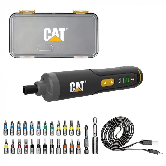 Cat Dx1110 3.6volt/1.5ah. Li-ion Akıllı Şarjlı Tornavida + 26 Adet Bits Uç