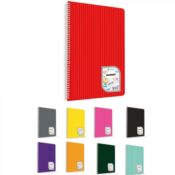 Çınar Colormaxi Spiralli Defter Plastik Kapak Kareli 96 Yp A4 96/4 73005