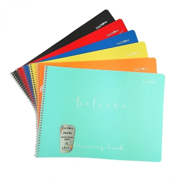 Çınar Resim Defteri Spiralli Plastik Kapak 25 Yp 24x34 33006