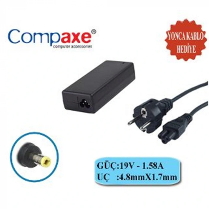 Compaxe Cnh-158 Hp 30w 19v 1.58a 4.8 1.7 Notebook Adaptörü