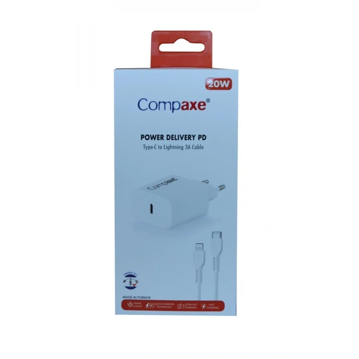 Compaxe Cta-200tı 20w 5v 3a Pd Ev Şarj Kafa+type-c Şarj Kablosu