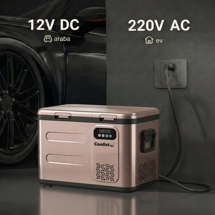 Coolist Clk40d 12/24v/220volt 39 Litre Çift Bölmeli Outdoor Kompresörlü Bluetooth Bağlantılı Oto Buzdolabı