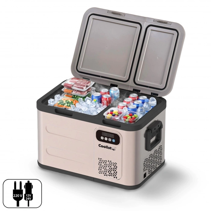 Coolist Clk40d 12/24v/220volt 39 Litre Çift Bölmeli Outdoor Kompresörlü Bluetooth Bağlantılı Oto Buzdolabı