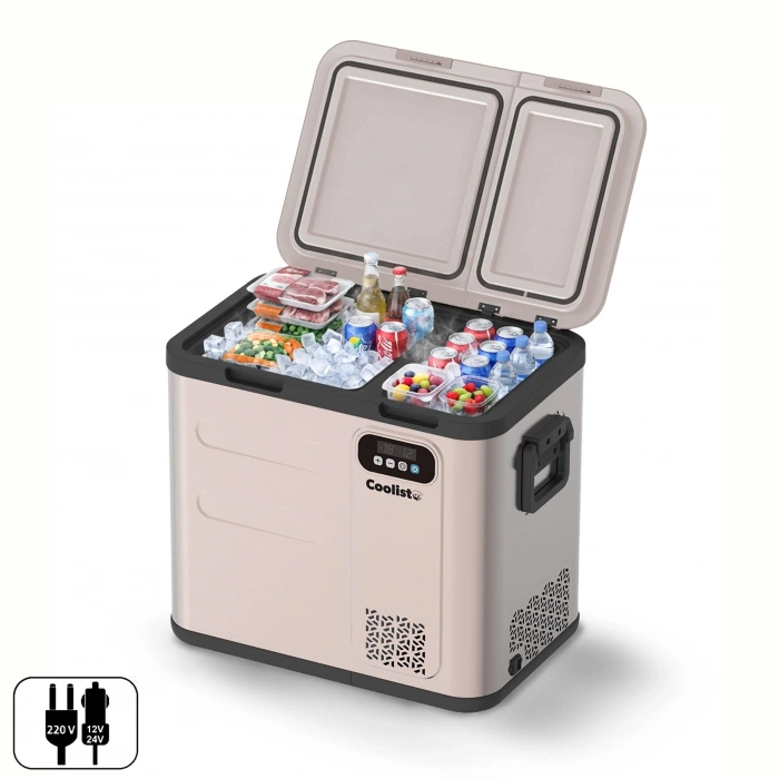 Coolist Clk60d 12/24v/220volt 59 Litre Çift Bölmeli Outdoor Kompresörlü Bluetooth Bağlantılı Oto Buzdolabı