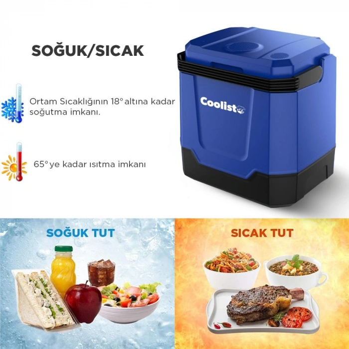 Coolist Clt33 12volt/220volt Ac/dc 33 Litre Sıcak/soğuk Oto Buzdolabı
