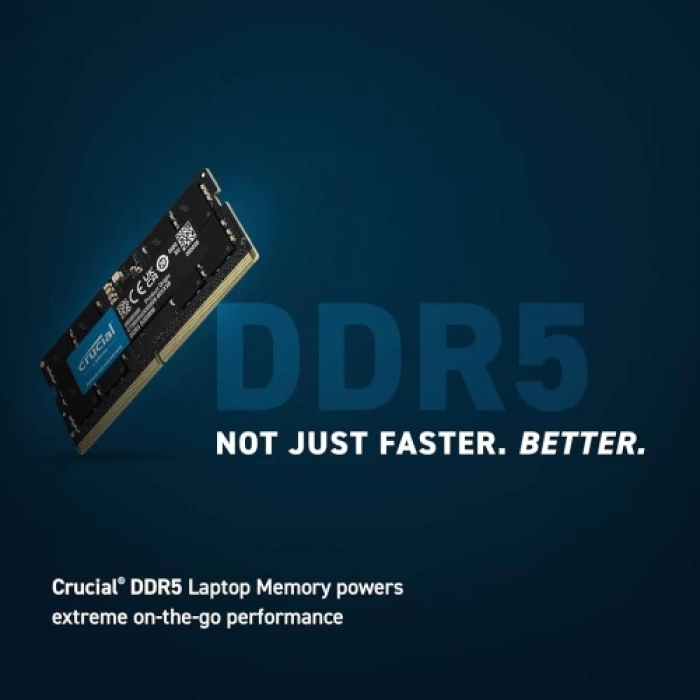 CRUCIAL CT16G52C42S5, 16Gb, 5200Mhz, DDR5 Notebook RAM, SODIMM CL42 1.1V (By Micron)