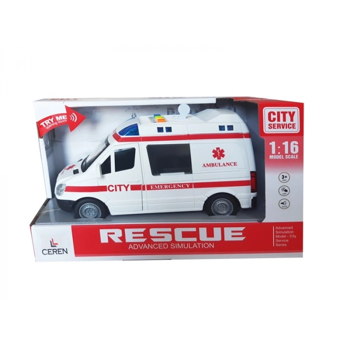 Ctoy Oyuncak Işıklı Ve Sesli Sürtmeli Polis Minibüsü 1:16