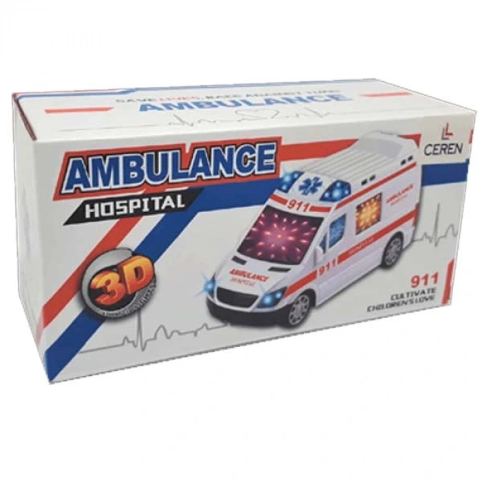 Ctoy Oyuncak Pilli 3d Işıklı Ve Sesli Ambulans 89-1189