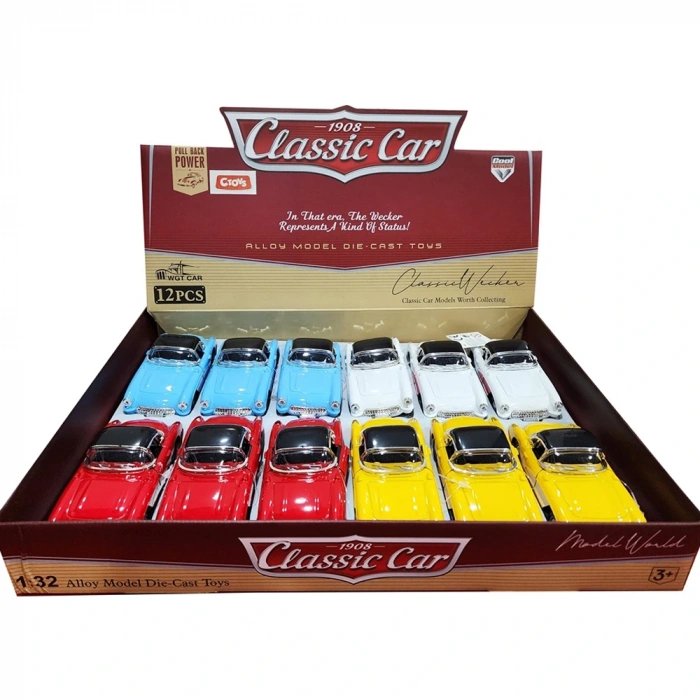 Ctoy Oyuncak çek Bırak Klasik Otomobil1:32 12li Ctoy-615-6b