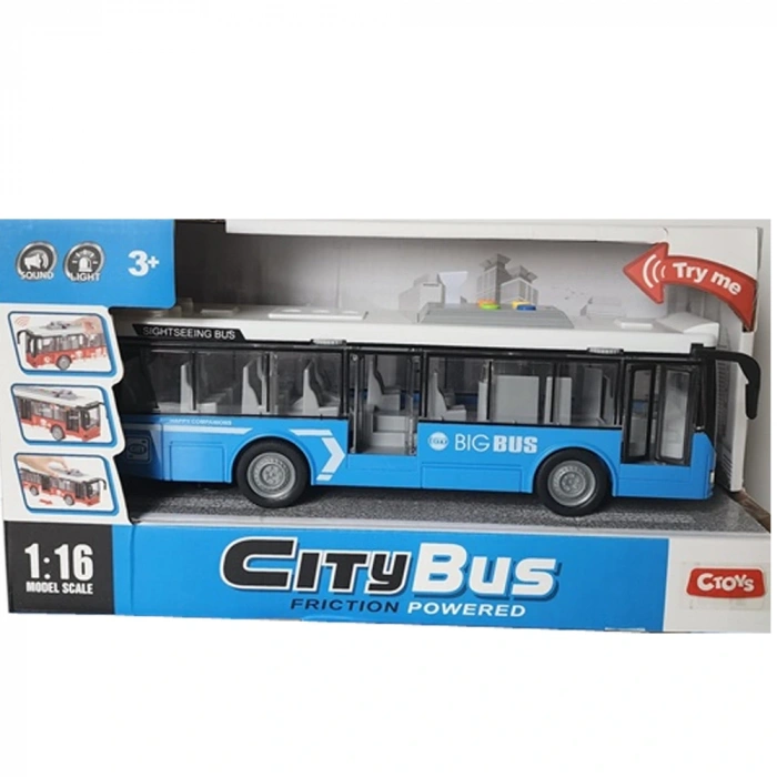 Ctoy Oyuncak ışıklı Ve Sesli Şehir Otobüsü 1:16 