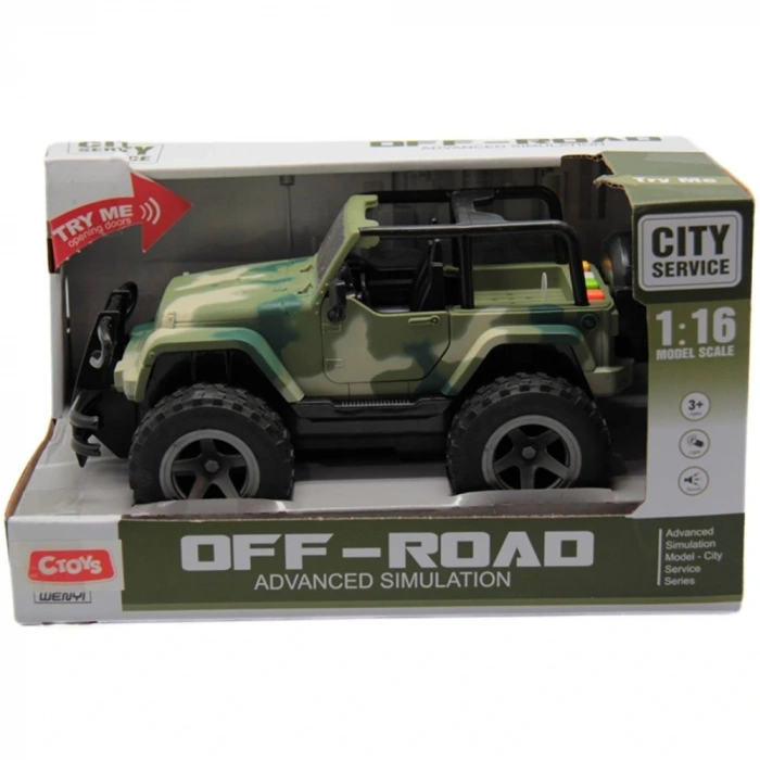 Ctoy Sesli Ve Pilli Askeri Jeep 1:16