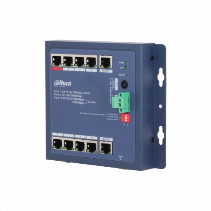 Dahua Chs4110-8et-90-f, 8 Port, Megabit, Poe 90w, 1 Port Uplink, 1 Port Combo, Cloud Yönetilebilir, Switch