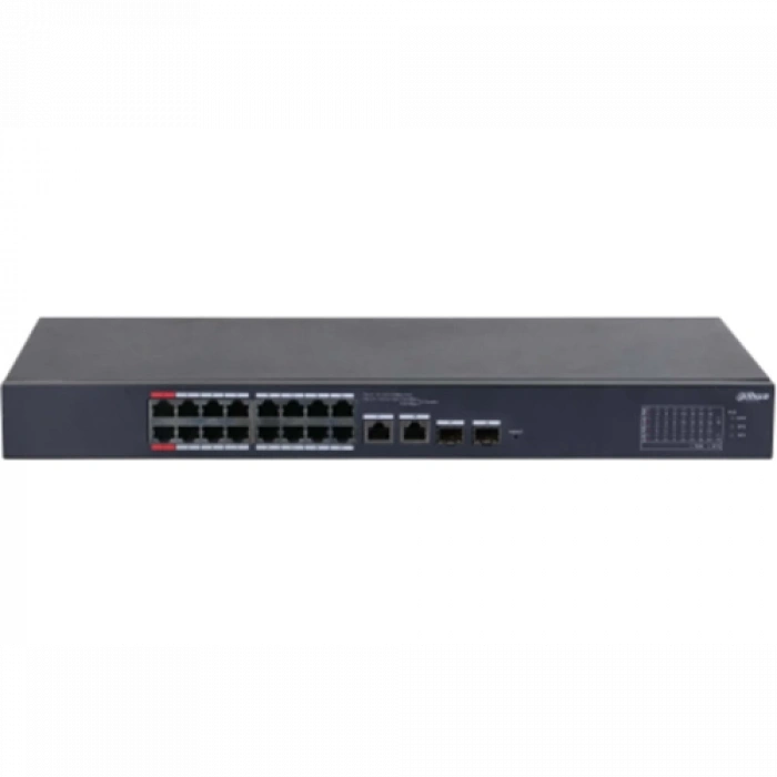 DAHUA CS4218-16ET-240, 16Port, Megabit, PoE 240W, 2 Port SFP Gigabit Combo, Cloud Yönetilebilir, Switch