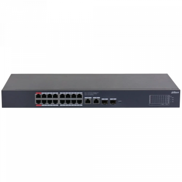 Dahua Cs4220-16gt-240, 16port, Gigabit, Poe 240w, 2 Port Gigabit Uplink, 2 Port Sfp Gigabit Combo, Cloud Yönetilebilir, Switch