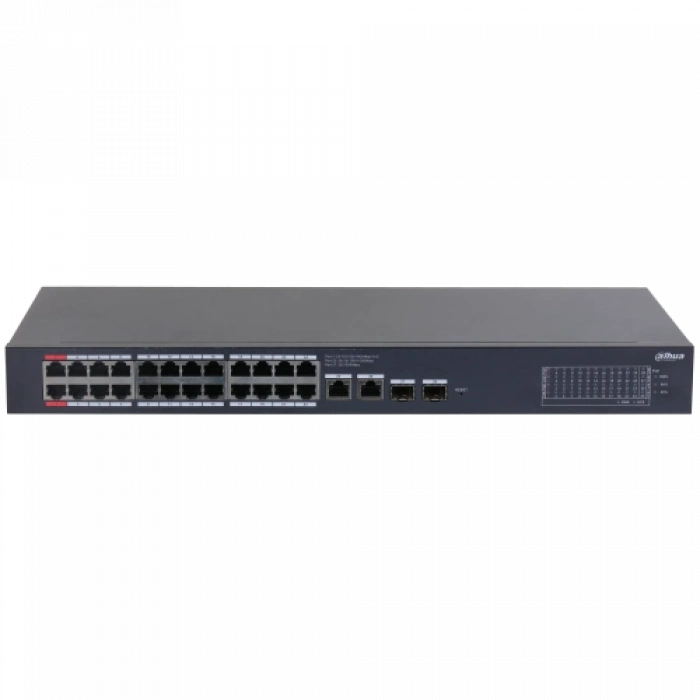 Dahua Cs4228-24gt-375, 24port, Gigabit, Poe 375w, 2 Port Uplink, 2 Port Sfp Gigabit Combo, Cloud Yönetilebilir, Switch