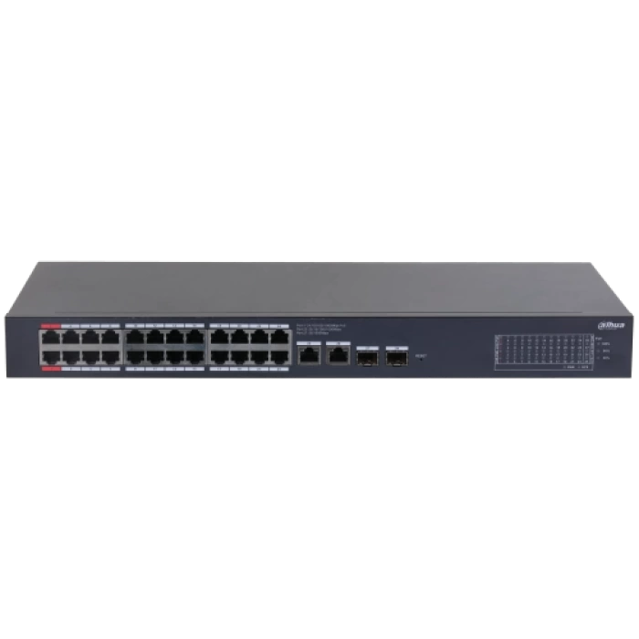 DAHUA CS4228-24GT-375, 24Port, Gigabit, PoE 375W, 2 Port Uplink, 2 Port SFP Gigabit Combo, Cloud Yönetilebilir, Switch