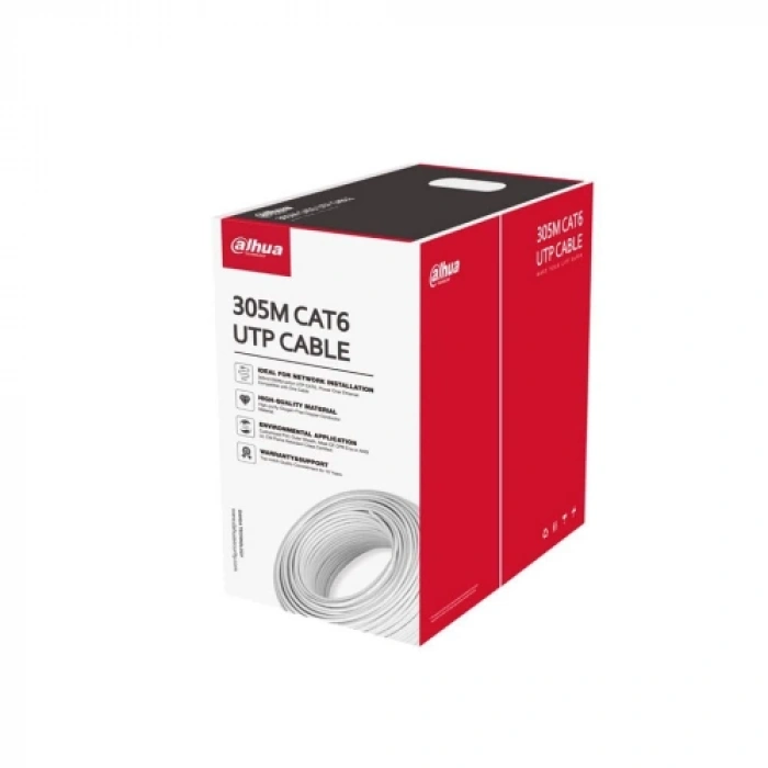 Dahua Dh-pfm923ı-6un-c, Cat6 305m, 24awg 0.53mm, Utp, %100 Bakır, Lszh Halogen Free Kablo, Beyaz Renk
