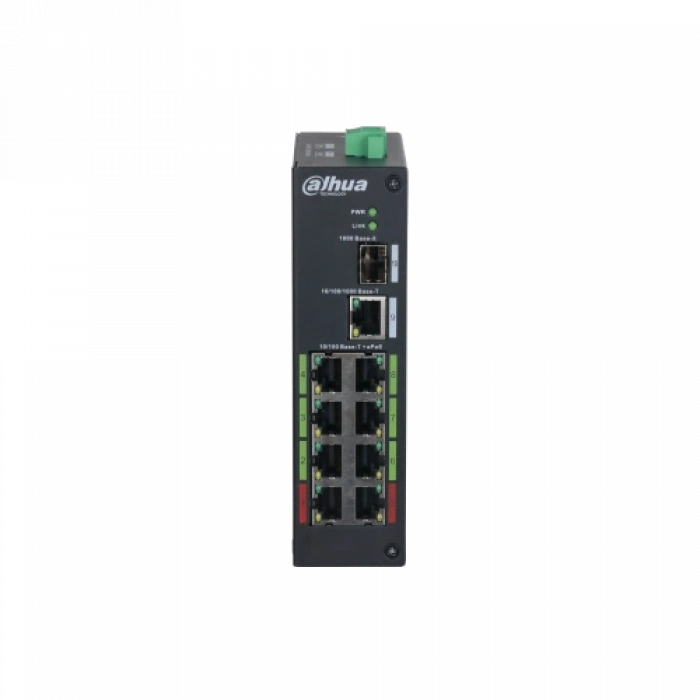 Dahua Lr2110-8et-120, 10port, Megabit, 8 Port Megabit Poe, 120w, 1 Port Gigabit, 1 Port Gigabit Sfp, Endüstriyel, Masaüstü Switch