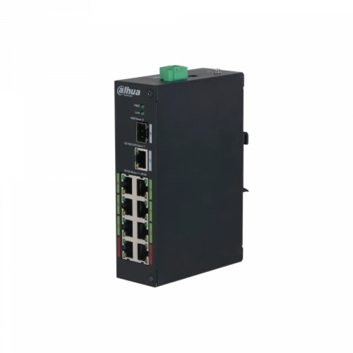 Dahua Lr2110-8et-120, 10port, Megabit, 8 Port Megabit Poe, 120w, 1 Port Gigabit, 1 Port Gigabit Sfp, Endüstriyel, Masaüstü Switch