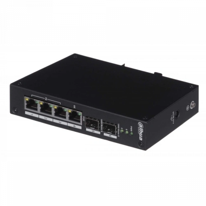 DAHUA PFS3206-4P-96, 3 Port, Megabit, Poe 30W, 1 Port Gigabit PoE 60W, 2 Port Gigabit SFP, Endüstriyel, Yönetilemez, Masaüstü Switch