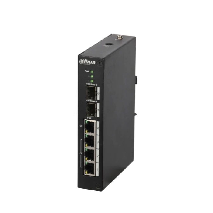 DAHUA PFS3206-4P-96, 3 Port, Megabit, Poe 30W, 1 Port Gigabit PoE 60W, 2 Port Gigabit SFP, Endüstriyel, Yönetilemez, Masaüstü Switch