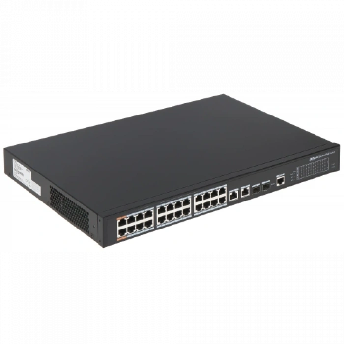 Dahua Pfs4226-24et-240-v3, 24 Port, Megabit, Poe 240w, 2 Port Gigabit Uplink, 2 Port Gigabit Combo Sfp, Yönetilebilir, Rack Mount Switch