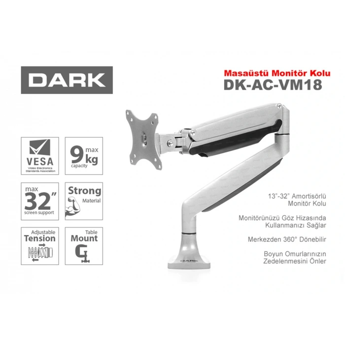 Dark Dk-ac-vm-18 1x13-32 Monitör Destekli