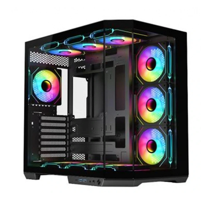 Dark Guardıan Pro 4x12cm Argb Led Fanlı Usb3.0 Tempered Glass Atx Panoramik Akvaryum Oyuncu Kasası