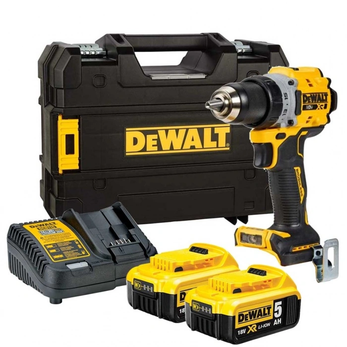 Dewalt Dcd800p2t 18v 5.0ah Li-ıon Kömürsüz Çift Akülü Darbesiz Matkap