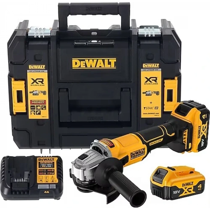 Dewalt Dcg407m2t 18v 4.0 Ah Li-ion 125 Mm Kömürsüz Çift Akülü Avuç Taşlama