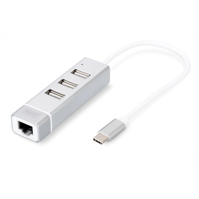 Digitus Da-70253 Usb Type-c™ 3-port Hub + Fast Ethernet Lan Adapter