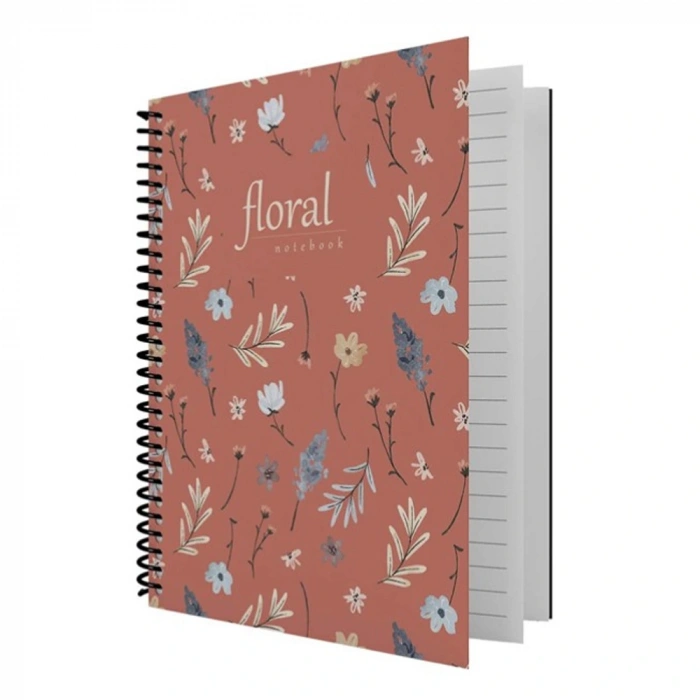 Dilman Defter Floral Serisi 16x22 80 Yp Çizgili 6406