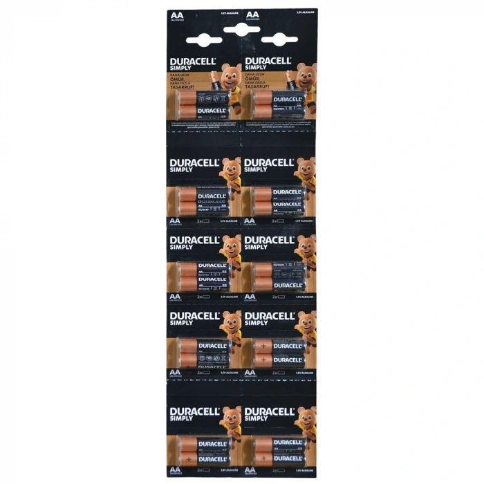 Duracell Alkalin Kalem Pil (aa) 20 Li Kartela