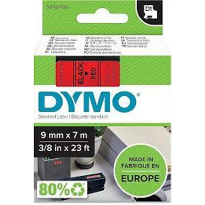 Dymo S0720720 D1 Yedek Şerit 9 Mmx7mt Kırmızı-siyah 40917