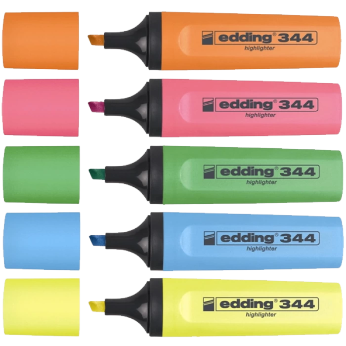 Edding Fosforlu Kalem Karışık Renk 5 Lİ 344