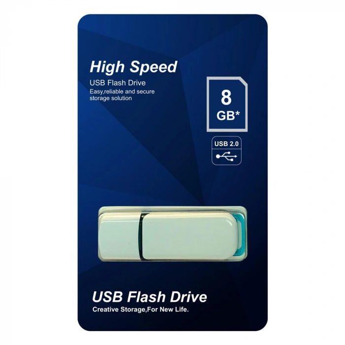 Elba 8gb Plastik Beyaz-mavi 2.0 Usb Flash Bellek