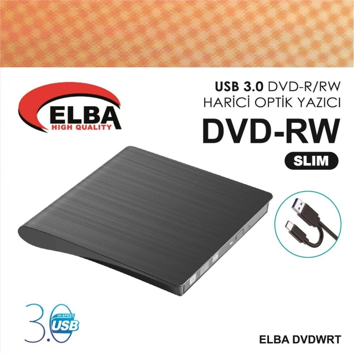 Elba Dvdwrt-slm Harici Dvdrw Slim, Siyah Dvd Yazıcı Writer