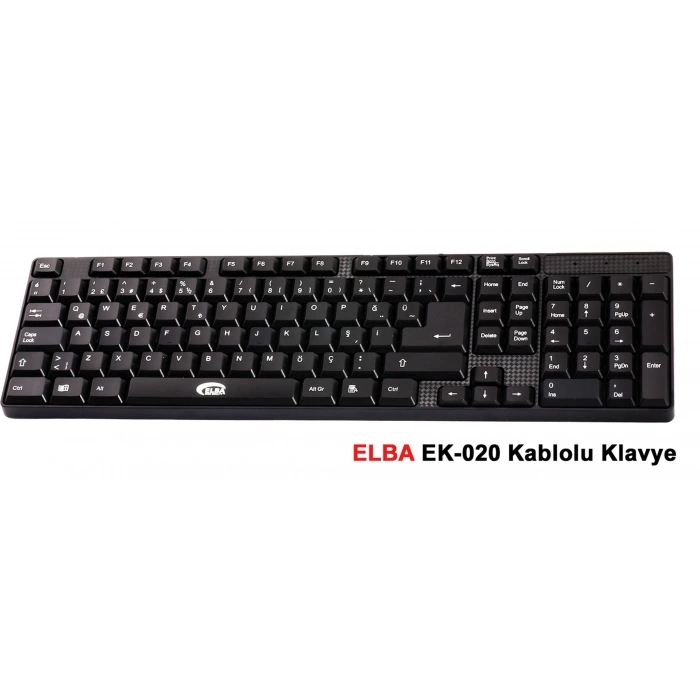 Elba Ek-020 Q Usb Siyah Türkçe Kablolu Standart Klavye (1.8mt Kablo Uzunluğu)