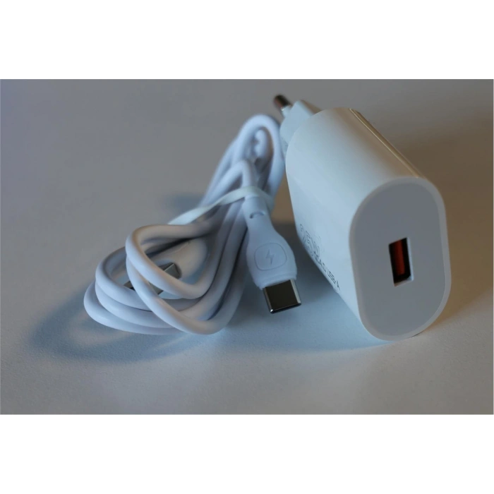 Elba Elb06-usb-25wtypc  Beyaz Usb 25w Şarj Kafa+1mt Usb Type-c Kablo Qc4.0 (akım Koruma-hızlı Şarj)
