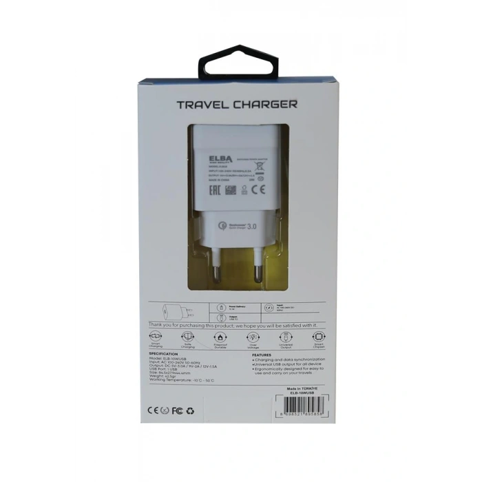 Elba Elb10 10w 3.0a Hızlı Şarj Akıllı Koruma Usb Ev Şarj Kafa