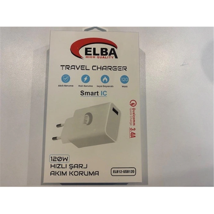 Elba Elb12 Elb- Usb120 120w 3.4a Hızlı Şarj Akım Koruma Isıya Dayanıklı Ev Şarj Kafa