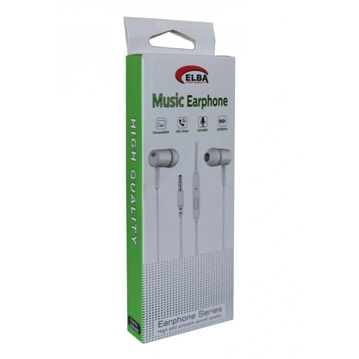 Elba Elb22-d21b  Beyaz Kulakiçi Mikrofonlu Kablolu Kulaklık