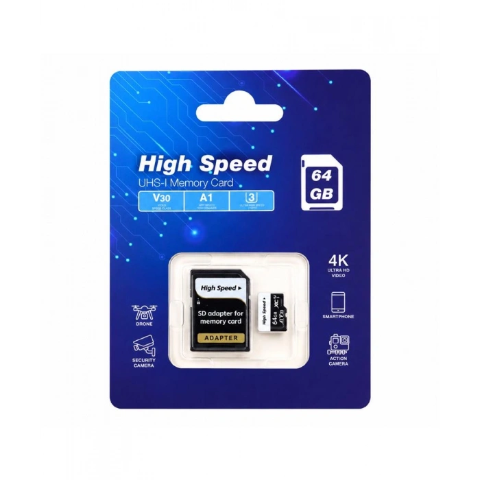 Elba High Speed 64gb A1 V30 U3 Micro Hafıza Kartı Class10