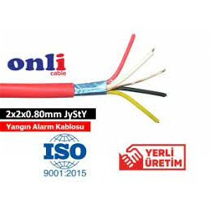 Ersan 2x2x0,80mm Je-h (st) H Bd  (cu-hffr) 100 Metre Yangın Alarm Kablosu