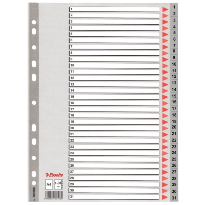 Esselte Seperatör 1-31 Rakamlı Plastik A4 100108