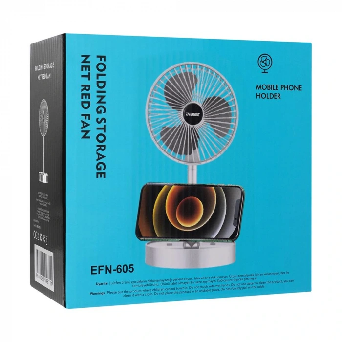 Everest Efn-605 Masaüstü Şarj Edilebilir Beyaz 800mah Usb Fan