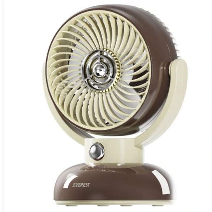 Everest Efn12 Kahve 1200mah 3 Hız Kademe Led Işıklı Retro Masaüstü Usb Fan