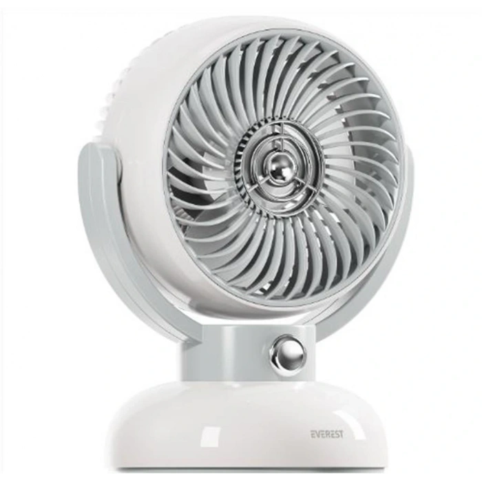 Everest Efn12 Krem 1200mah 3 Hız Kademe Led Işıklı Retro Masaüstü Usb Fan